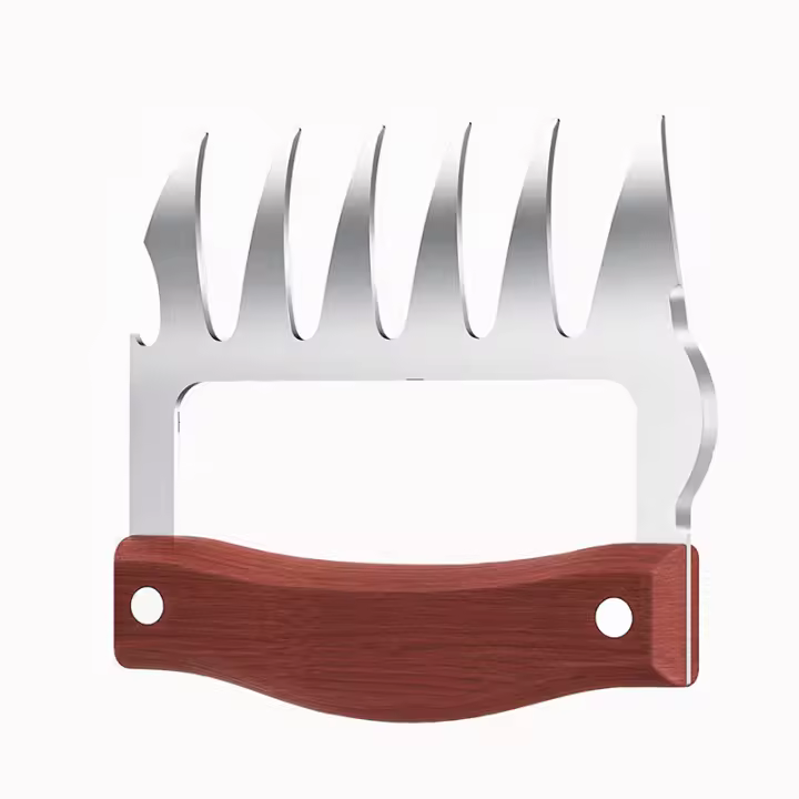 LMETJMA Pinzas De Oso De Acero Inoxidable Con Mango De Madera Y Abrebotellas Para BBQ Herramientas De Cocina Resistentes Al Calor Fáciles De Limpia KC0423 - 1