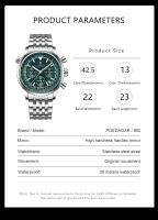Reloj De Hombre POEDAGAR Casual Lujoso Impermeable Con Luminiscencia Cronógrafo Date Cuarzo Acero Inoxidable Deportivo Para Muñeca - details 10