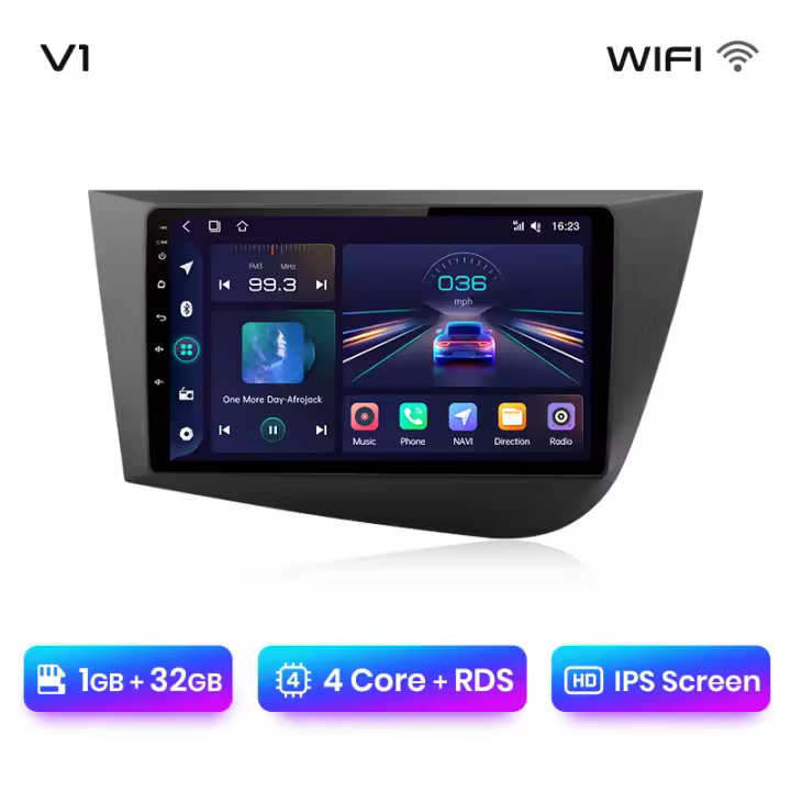 Junsun Android 13 Car Radio Stereo For Seat Leon MK2 2005 2006 2007 2008 2009 2010 2011 2012 Car Auto Radio Built-In Wireless Carplay For Apple & Android Auto Automotive Multimedia Touch Screen 2 DIN Car Intelligent Systems Head Unit With GPS Navigation D - 1
