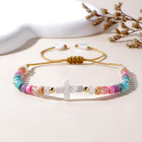 Pulsera Bohemia Para Mujer Con Concha Y Piedras Naturales De Color Pulsera De Cuerda Y Tarjeta De Pascua 1 Pieza - details 1