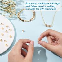 30Pcs Cuentas De Espaciador De Latón Pintadas Con Oro De 18K Tubo Metálico Para Creación De Joyas DIY Forma Redonda Y Barra - details 2