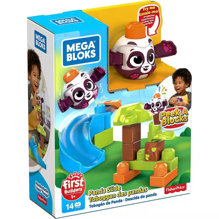 Mega Bloks Tobogán de Panda - First Builders - Mayores de 1 año - 14 Piezas - Peek a Blocks - FISHER PRICE - 1