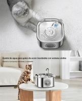 Fuente De Agua Para Mascotas SINGWEDA 304 Acero Inoxidable 3.2L 108oz Auto Filtro Silencioso Para Gatos Alimentador Automático - details 4