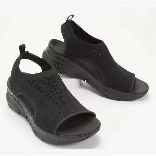 TK Nuevas sandalias casuales de cuña de gran tamaño, sandalias de Verano tranirables con Boca de Pez. - 1