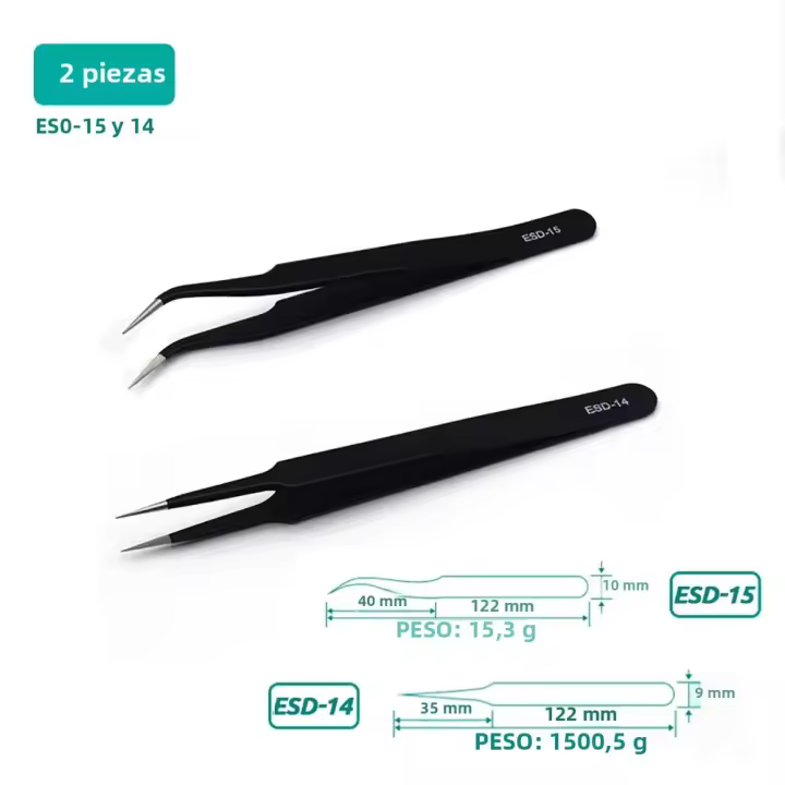 Aguja De Acero Inoxidable Curva Y Recta Negra Para Arte De Uñas Y Rhinestones Herramienta De Picking Nipper Para Sequins Y Piedras Set De Herramientas Manuales - 1