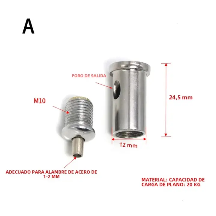 Conjunto De 2 Piezas De Tornillo Y Tornillo De Cobre Combinación De Acero Para Cable De Alambre Accesorios De Iluminación Conector De Fijación En Techo Código De Cierre De Hilo Dispositivo - 1