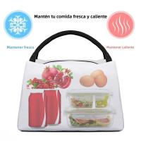 Bolsa De Almuerzo Aislada Portátil Reutilizable Con Patrón De Texto En Flor Cross Para Año Nuevo Feliz Material De Tela Oxford - details 2