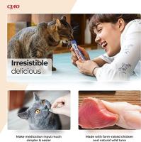 INABA Churu - Snacks Saludables para Gatos a Base de Pollo - Textura Cremosa - Sin Cereales ni Conservantes - 20/40/60 x14g - details 1