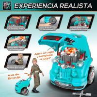 HOMCOM Motor de Camión para Niños de +3 Años Conjunto de Motor de Juguete con 61 Piezas Volante Bocina Faros Caja de Almacenaje y Ruedas 40x39x47 cm - details 3
