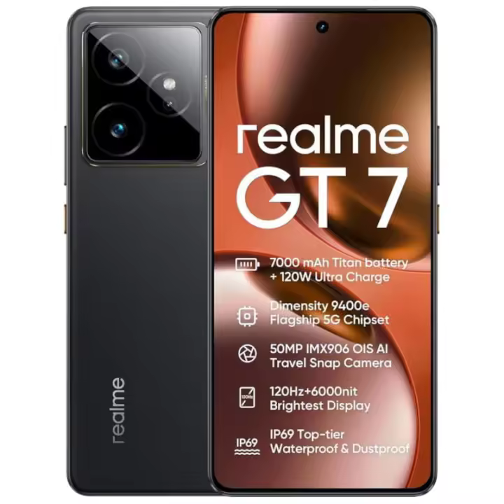 REALME GT 7 5G 12GB 256GB, VERSION EUROPEA,  MediaTek Dimensity 9400e, 7000 mAh, Realme UI - 1