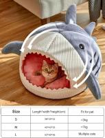 Cama para Gatos with shape de Tiburón, nest para perros y Gatos semicerrado, cr - details 3