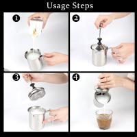 Batidora Espumadoras De Leche Manuales, 400ml Arce Inoxidable Leche Manual Frother Doble Colador Para Espuma De Leche Capuchino O Expreso Macchiato - details 3
