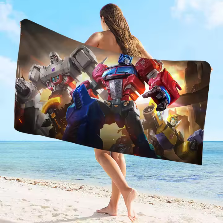 Toalla De Baño Infantil Con Diseño De Transformers Autobots Toalla De Playa Toalla De Piscina Regalo De Vacaciones Toalla De Picnic Tamaño 30x60 Cm 50x100 Cm 76x182 Cm Toalla De Poliéster/Celulosa Absorbente Y Secado Rápido - 1