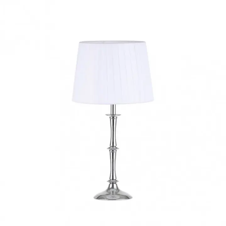 Lámpara de Mesa FABRILAMP Oregon Cromo con Pantalla Blanca 49x25x25 Cm - 1