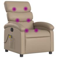 vidaXL Sillón de masaje reclinable cuero sintético Negro, Crema, Marrón Sillon Dormitorio Sillon Comodos Silla Relax Sillón Sofá - details 2
