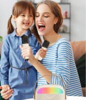 Altavocesportátiles Karaoke Micrófonos Inalambricos Juguetes Niña, Karaoke Infantil Microfono Altavoz Bluetooth para Adultos con LED, Adecuado para Regalos, Fiestas, Cumpleaños - details 0