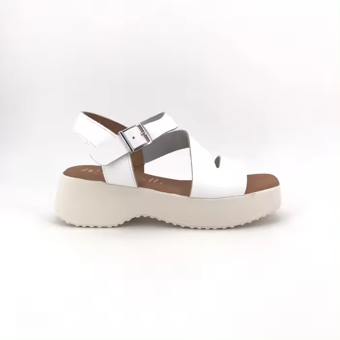 Sandalia Karralli para mujer color blanco, mod.5196, Sandalia para mujer color blanco con plataforma - 1