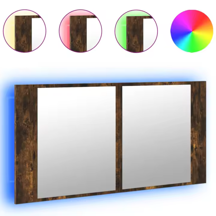 ¿Dónde está Escritorio Espejo de BA? O LED acrílico Roble Ahumado 90x12x45cm - 1