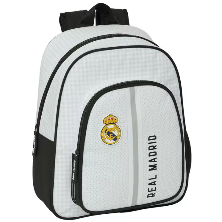Safta Mochila Infantil Adap.Carro Real Madrid 1ª Equipación 24/25 28X10X34Cm Producto Oficial Especial Regalos Para Todos - 1