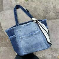 Bolso De Hombro Para Mujer Gran Capacidad De Capacidad Estilo Casual De Denim Bolsa De Compras De Viaje Y Comercio - details 4