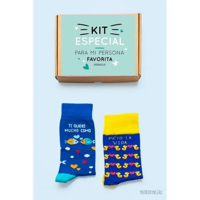 MARRONYNEGRO Pack especial trucha + pato - Incluye dos calcetines - 80% algodón - Unisex. - 1