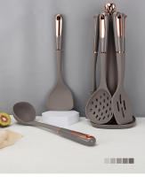 Utensilios De Cocina De Silicona Antiadherente Herramientas De Cocina Modernas Resistentes Al Calor Con Pátina Dorada - details 0