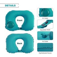 Almohada De Cuello En Forma De U Para Avión Y Coche Inflable Viaje Al Aire Libre 1Pc Material De Fibra De Bambú Relleno De Pollo - details 3