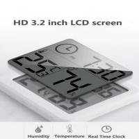 Reloj De Escritorio Digital Con Monitorización De Temperatura Y Humedad Pantalla LCD Grande Multifuncional Automática - details 5