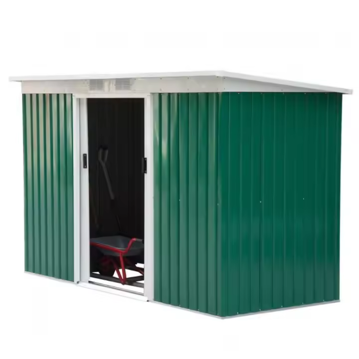 Puerta de jardín Casa Metal Ezooza 277x130x173 cm Chapa verde - 1