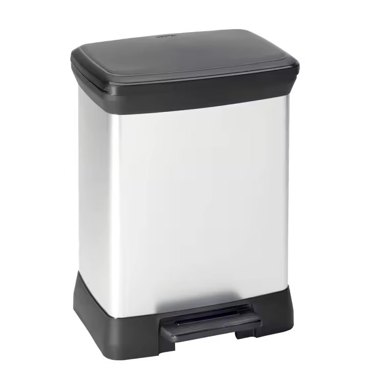 Cubo de Basura para Reciclaje Curver Duo Déco Plateado 10 L 18 L - 1