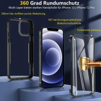 Funda De 360 Grados Para iPhone 15 14 13 12 11 pro Max 14 plus XS MAX XR Transparente Cubierta Completa Rugged Con Protector De Pantalla Integrado - details 2