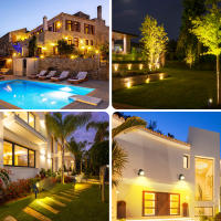 Lámpara Solar 3000K Para Decoración De Jardín Y Arbolares IP65 Impermeable Con 4 Luces LED Cálidas Iluminación De Paisaje De Jardín Y Calle Farol De Pared Solar - details 7