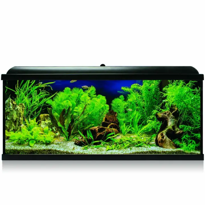 Acuario LED PRO 130 NEGRO ICA con Filtro Interior y Kit Completo Los acuarios AQUA LED contienen un kit ultra completo incluyendo todo lo necesario para empezar un acuario desde cero.  Filtro Interior (OP400).  Pantalla integrada LED.  Termómetro.  Termoc - 1