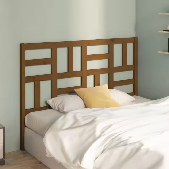 vidaXL Cabecero de cama madera maciza de pino marrón miel 126x4x104 cm - 1