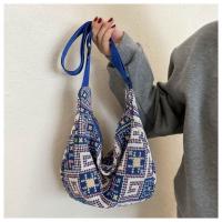 Bolso De Hombro Grande Para Mujer En Lona Estilo Nacional Bolsa De Mano Universitaria Bolsa De Mancuerna Bolsa De Underarm - details 13