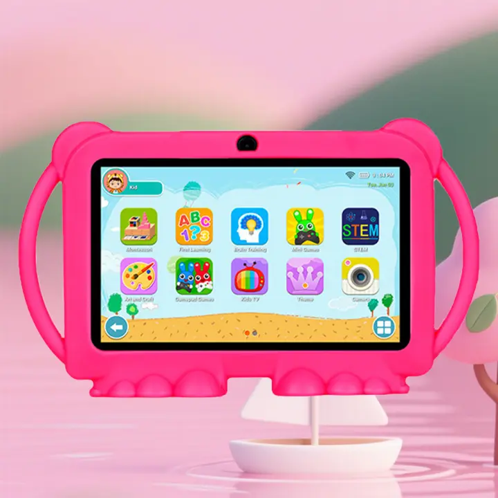 Tablet infantil de 7 pulgadas, pantalla IPS antirreflejos, aplicaciones educativas, procesador octa-core, rosa - 1
