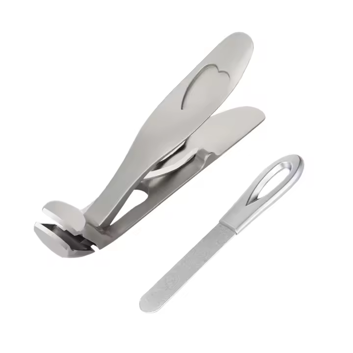 Cortaúñas para uñas gruesas, ergonómico, con cabezal angular, para personas mayores, de acero inoxidable. - 1