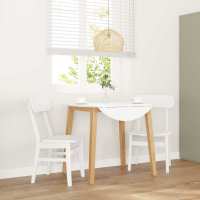vidaXL Sillas de comedor 2 unidades madera maciza de caucho en color Natural/Blanco/Marrón y negro y más | cómodas modernas ergonómicas para comedor cocina salón hogar - details 1