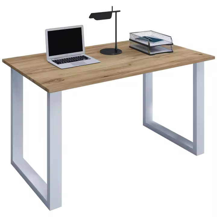 Mesa de madera Mesa de ordenador Mesa de trabajo Mobiliario de oficina Lona U Aluminio Plata Mesa de madera Mesa de ordenador Mesa de trabajo Mobiliario de oficina Lona U Aluminio Plata - 1