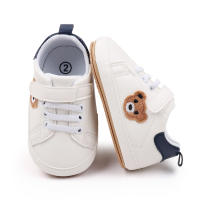 Zapatos Blancos Para Bebé Con Diseño De Oso Casual Antideslizantes Primera Caminata Para Niño Y Niña Toddler Non-slip Newborn - details 5