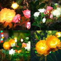 Lámpara De Decoración Solar LED Peonia Impermeable Para Exterior Jardín Patio Escenario De Fiesta Luz De Jardín De Hierba Trasera - details 5