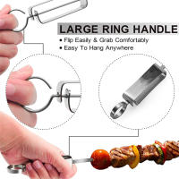 LMETJMA Brochetas De Barbacoa De Acero Inoxidable De 17 Pulgadas Con Mango Deslizante De Metal Y Solución Rápida Para Asar - details 3