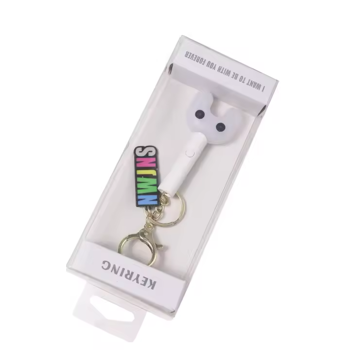 Mini llavero con forma de bastón de animadora de NewJeans, colgante de barra fluorescente con luz electrónica que rodea el mismo estilo. - 1