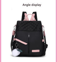 Mochila Oxford Para Mujer 2024 Antirrobo Con Bolsillo Exterior Y Cierre De Cremallera Mochila Escolar Para Adolescentes Decoración Ruched Estilo Moda - details 8