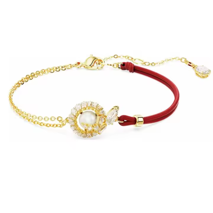 Pulsera de cristal de Plata de Ley 925 con Piedra CZ transparente, pulsera de Perlas Blancas, joyería ajustable - 1