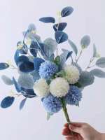 Bola De Hojas De Eucalipto Artificial 1pc Decoración Para Bodas Y Casamientos Bouquet De Crisantemo Para Decoración De Habitaciones Y Fiestas - details 8