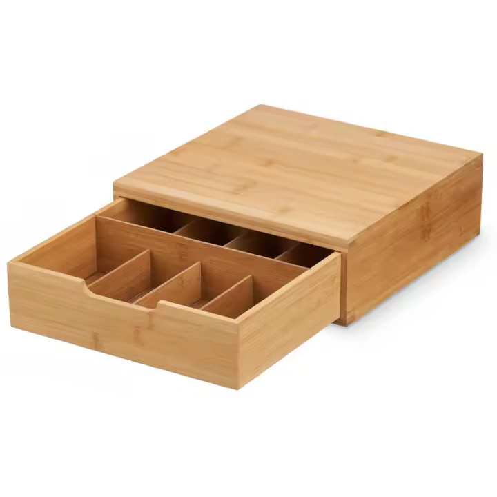 STARLEY-Portacapsule caffe bambu 30x30cm,Apto para capsulas de 5.4 cm de diametro e inferiores + Con 8 compartimento - 1