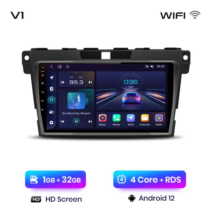 Junsun Radio Coche para Mazda CX-7 CX7 2008 2009 2010 2011 2012 2013 2014 2015 Inalámbrico CarPlay Android Auto AI Voice 2 din Pantalla Coche Android Auto Multimedia Navegación GPS Auto radio - 1