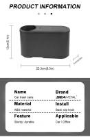 SEAMETAL Car Trash Can Colgante De Cuero ABS Organizador Universal Para Fila Trasera Con Soporte Para Bebidas Caja De Basura Dura - details 8
