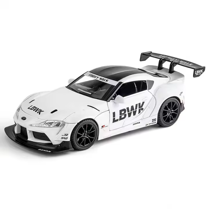Coche De Acción Con Luz Y Sonido Supra De Aleación De Zinc Para Niños Modelo a Escala 1:22 Con Puertas Abiertas Coche Deportivo Regalo Para Cumpleaños - 1
